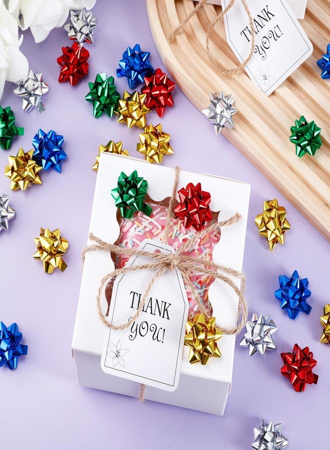 Extrapins 200 Pcs Mini Christmas Gift Bows, 1 Inch Mini Bows, Adhesive Present Bow, Metallic Star Bow for Presents Holiday Party Decoration Christmas DIY Gift Wrapping, Assorted Colors - Image 5